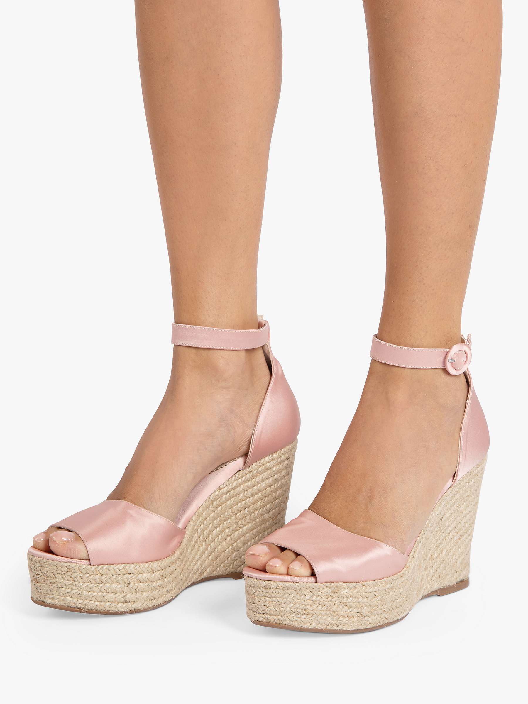 Buy Penelope Chilvers Corfu Espa Satin Wedge Sandals, Tea Rose Online at johnlewis.com