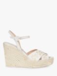 Penelope Chilvers Santorini Embroidered Wedge Sandals, Ivory, 018 Ivory