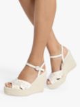 Penelope Chilvers Santorini Embroidered Wedge Sandals, Ivory, 018 Ivory