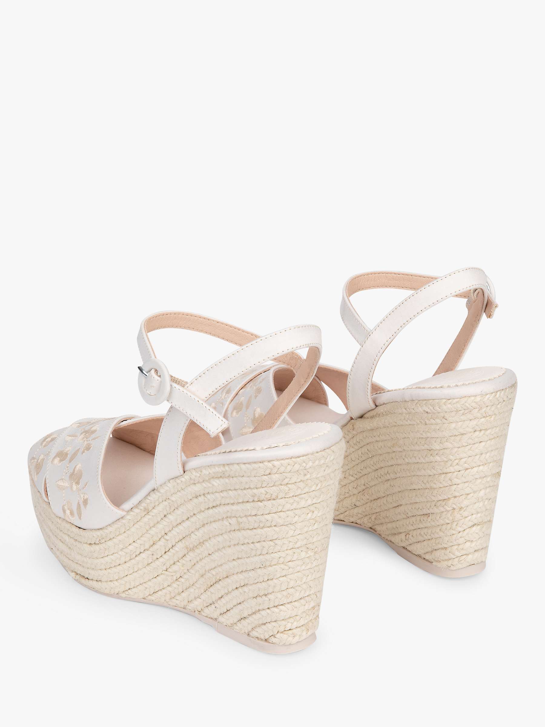 Buy Penelope Chilvers Santorini Embroidered Wedge Sandals, Ivory Online at johnlewis.com