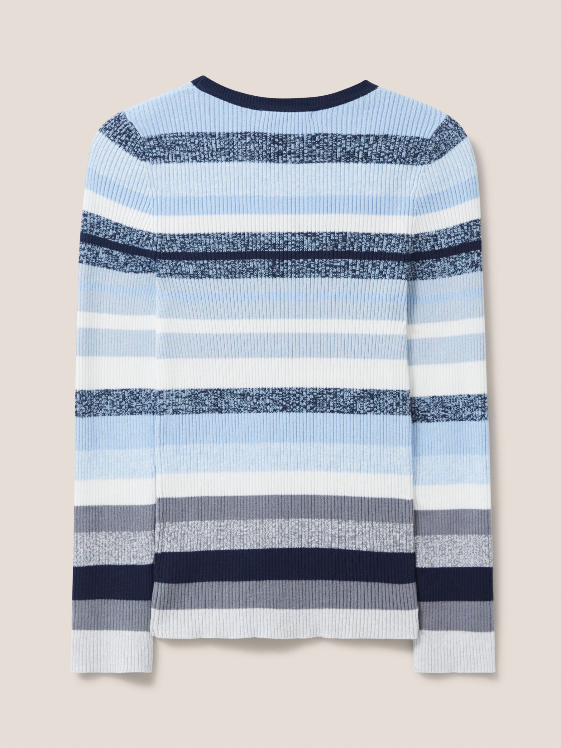 White Stuff Skinny Ribbed Stripe Jumper, Blue/Multi at John Lewis ...