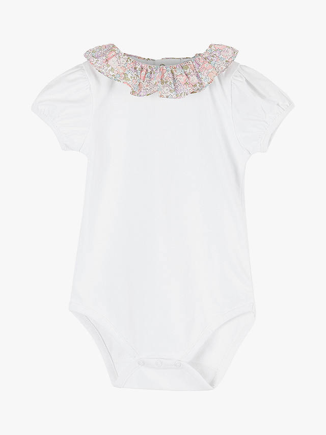 Trotters Baby Michelle Willow Collared Bodysuit, White/Pale Pink at ...