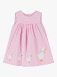 Trotters Baby Jemima Striped Pinafore Dress, Bright Pink