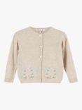 Trotters Baby Emily Embroidered Cashmere Blend Cardigan, Oatmeal