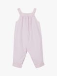Trotters Baby Jemima Striped Dungarees, Pink
