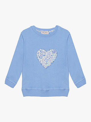 Trotters Baby D'Anjo Print Heart Appliqué Sweatshirt, Blue