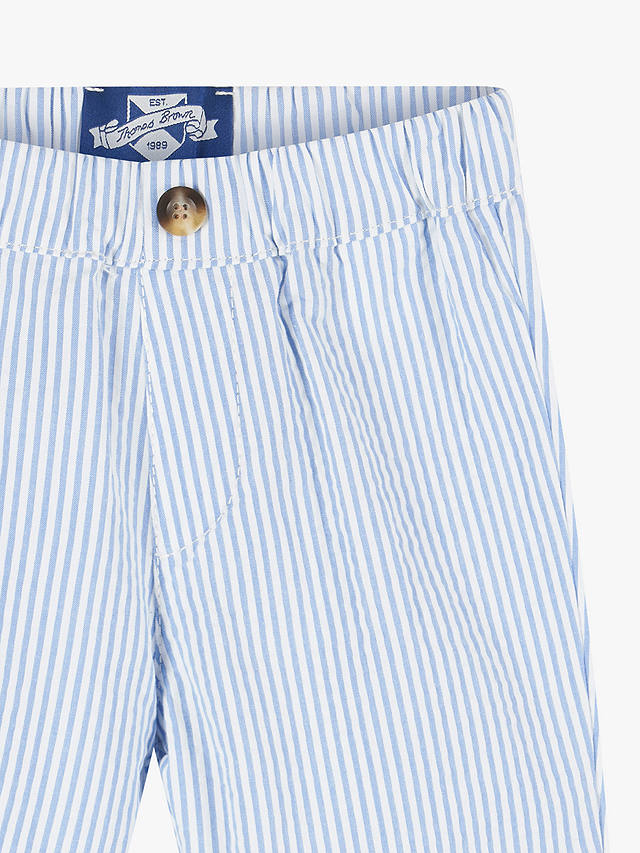Trotters Baby Orly Cotton Trousers, Pale Blue Stripe