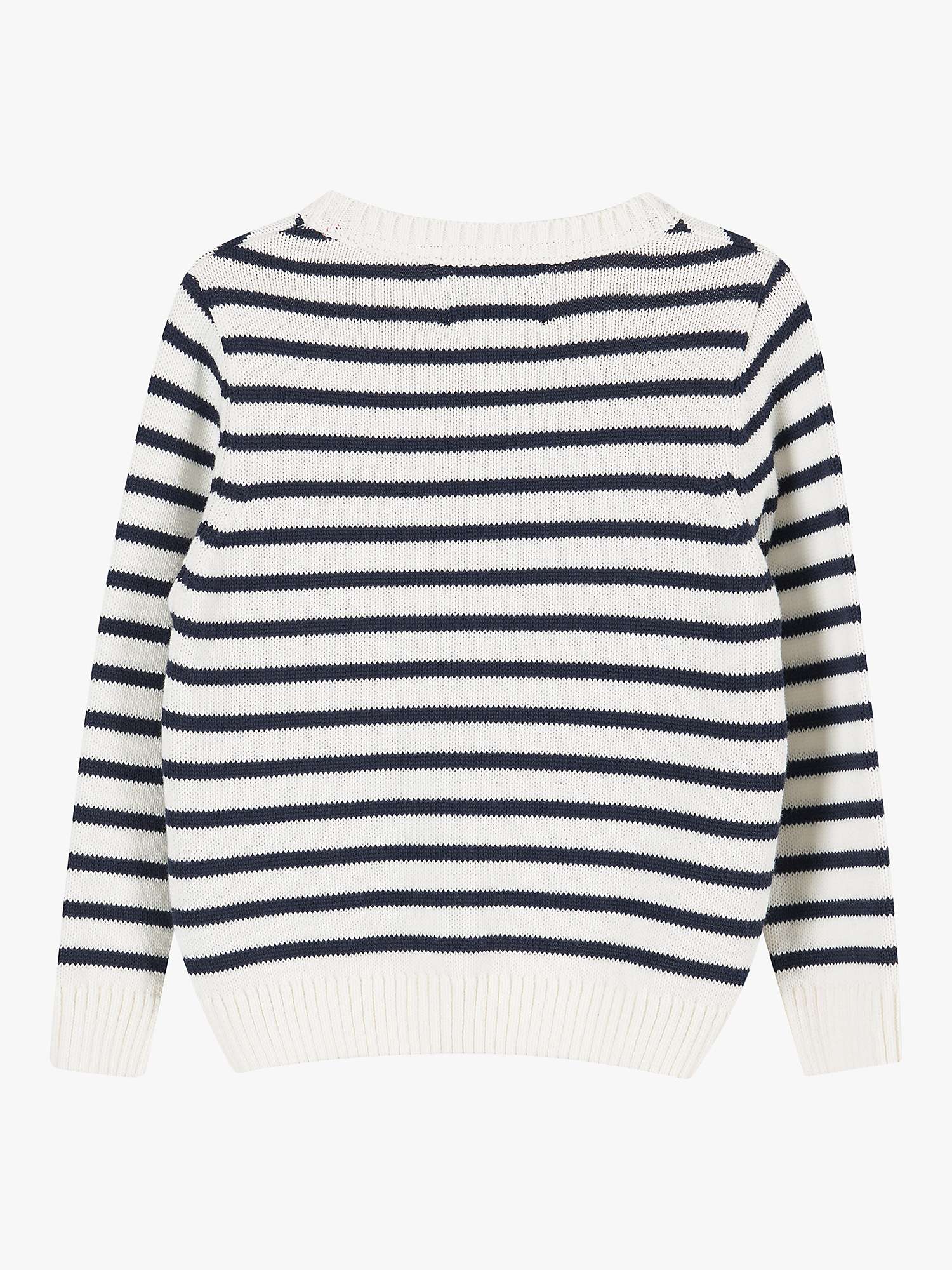 Buy Trotters Kids' Striped Anchor Jumper, Navy/White Online at johnlewis.com