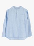 Trotters Kids' Oscar Collarless Shirt, Pale Blue