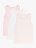 John Lewis ANYDAY Kids Vest Tops, Pack of 3, Pink