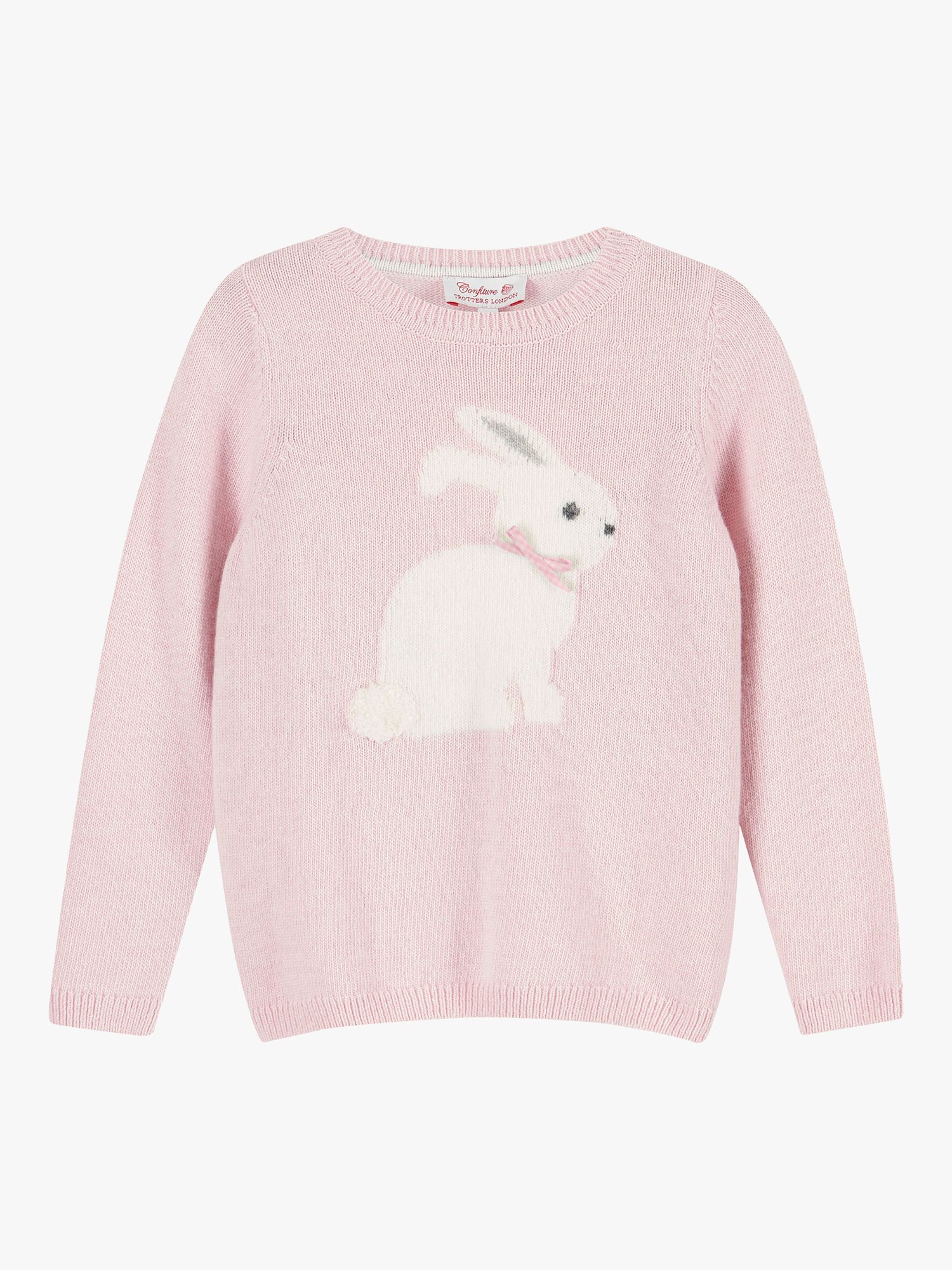 Trotters Kids' Coco Bunny Jumper, Pale Pink, 2-3 years