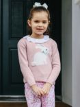 Trotters Kids' Coco Bunny Jumper, Pale Pink