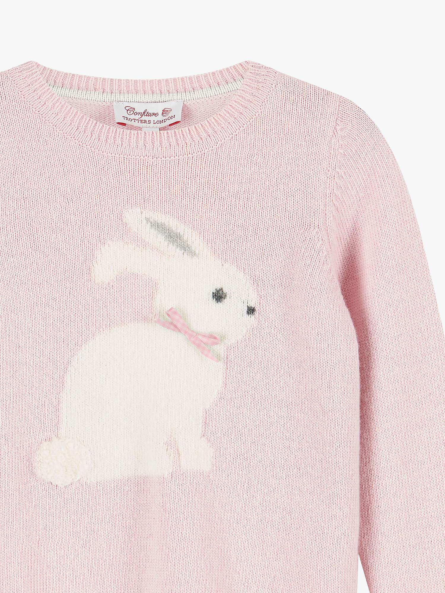 Buy Trotters Kids' Coco Bunny Jumper, Pale Pink Online at johnlewis.com