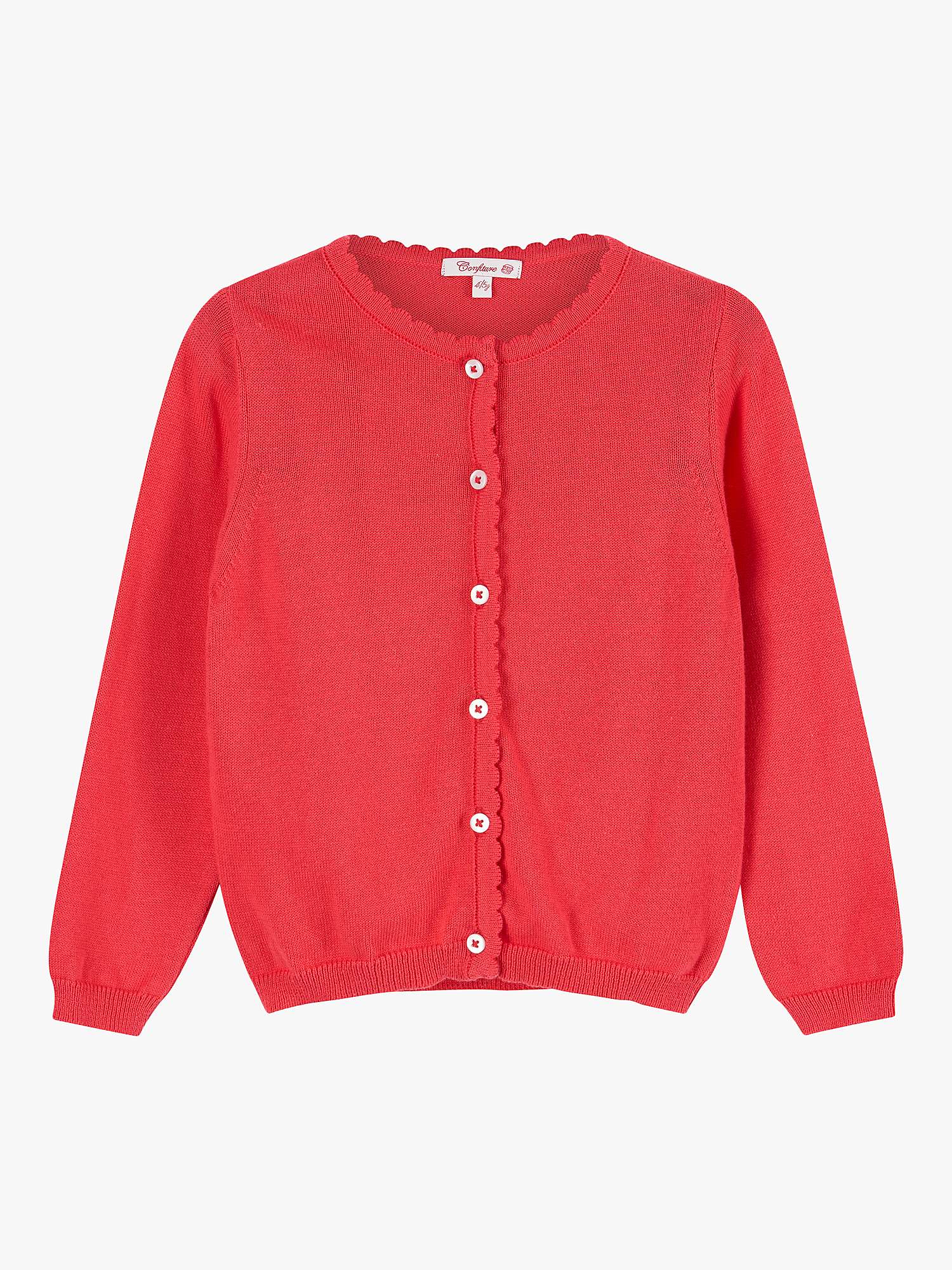Buy Trotters Kids' Scalloped Edge Cardigan, Watermelon Online at johnlewis.com