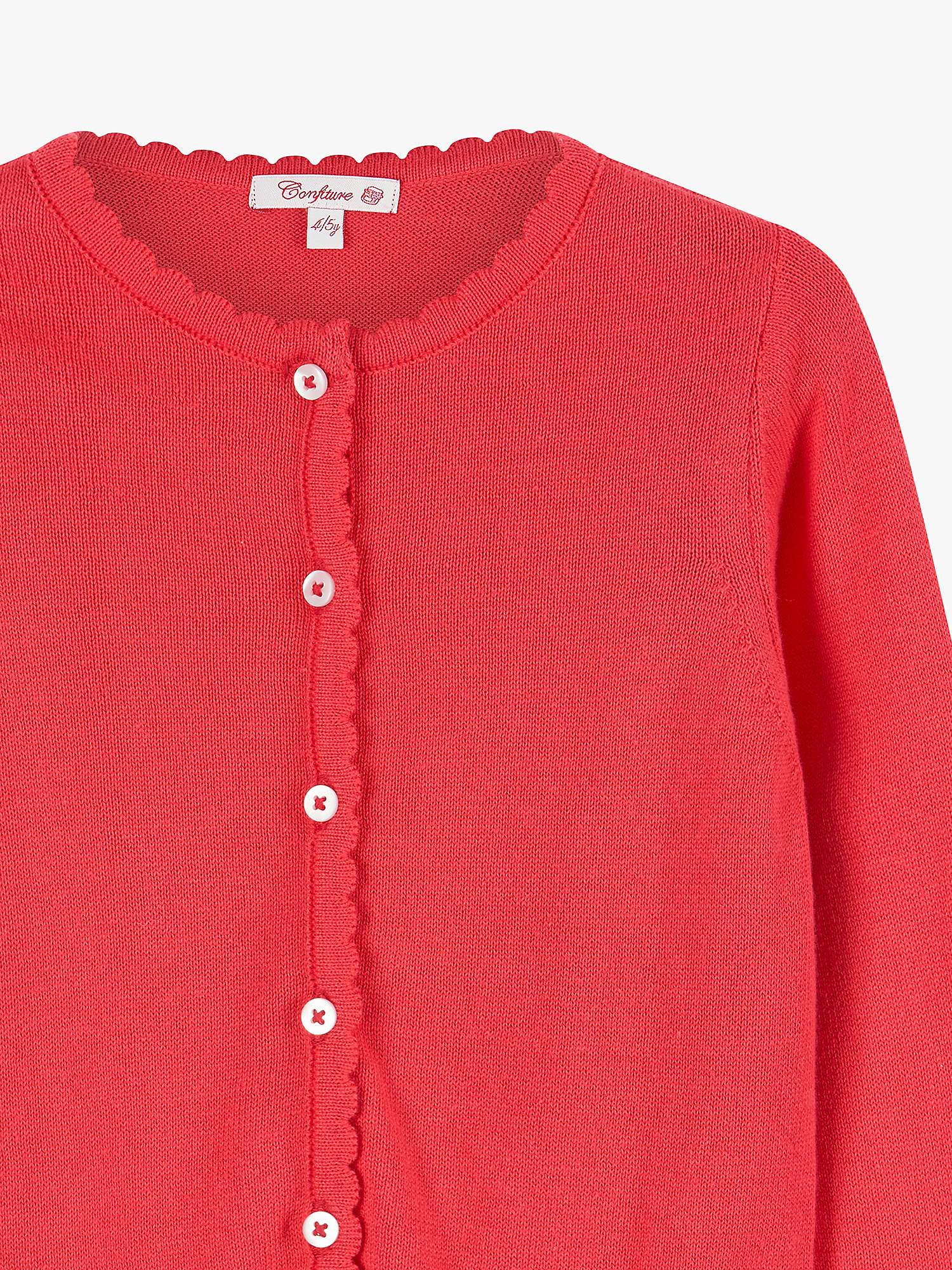 Buy Trotters Kids' Scalloped Edge Cardigan, Watermelon Online at johnlewis.com