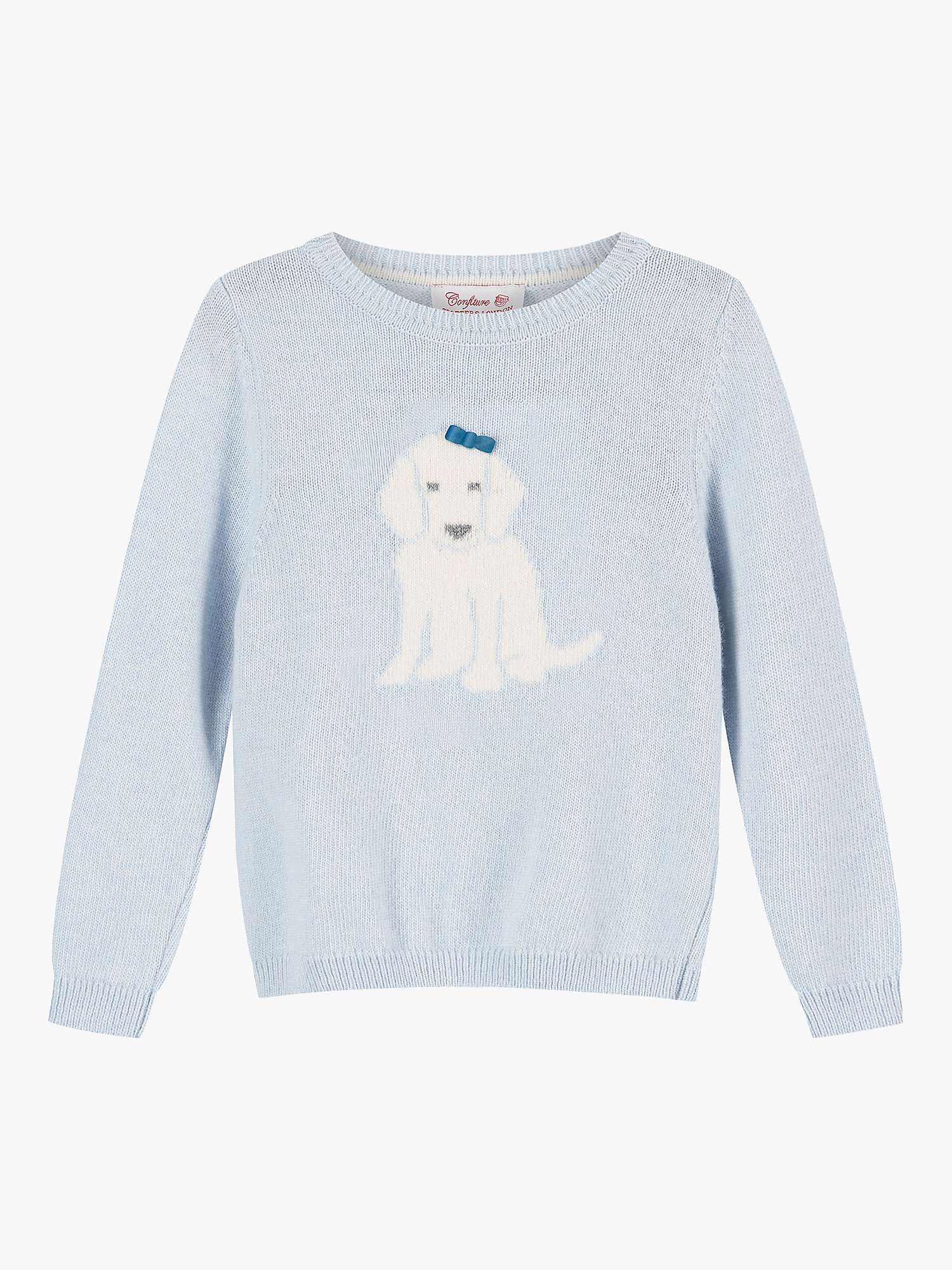Buy Trotters Wool and Cashmere Blend Mina Puppy Jumper, Pale Blue Online at johnlewis.com