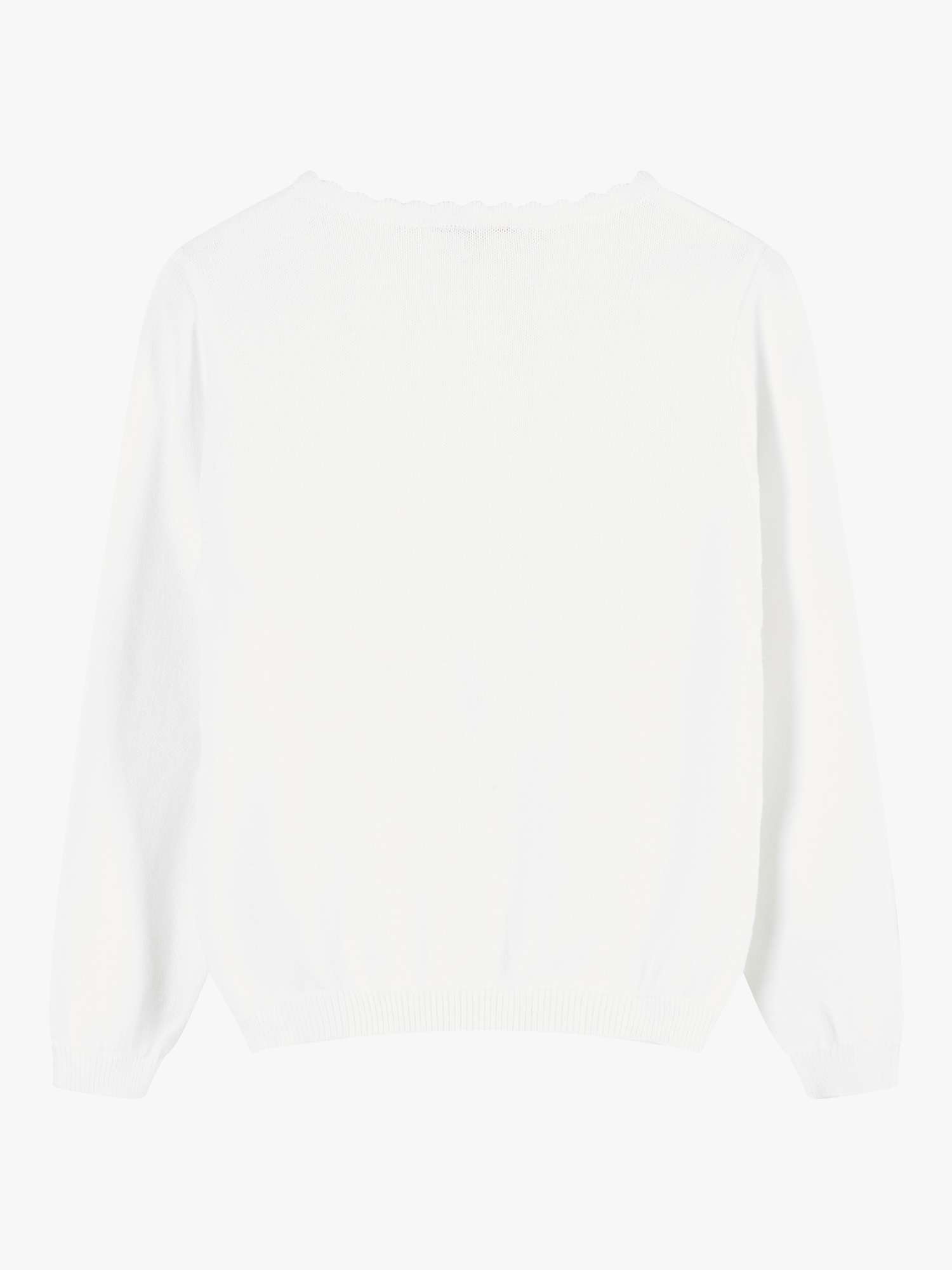 Buy Trotters Kids' Scalloped Edge Cardigan, White Online at johnlewis.com