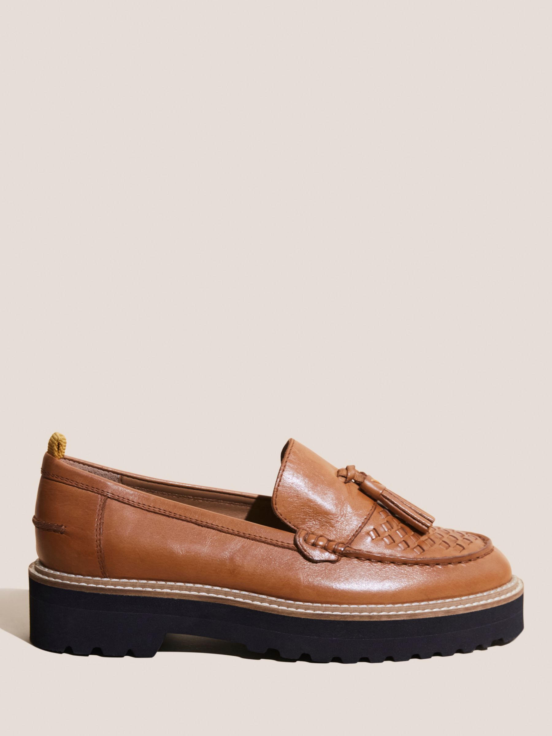 White Stuff Chunky Leather Loafers, Tan