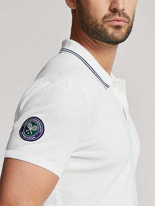 Polo Ralph Lauren X Wimbledon Slim Fit Mesh Polo Shirt, Pure White