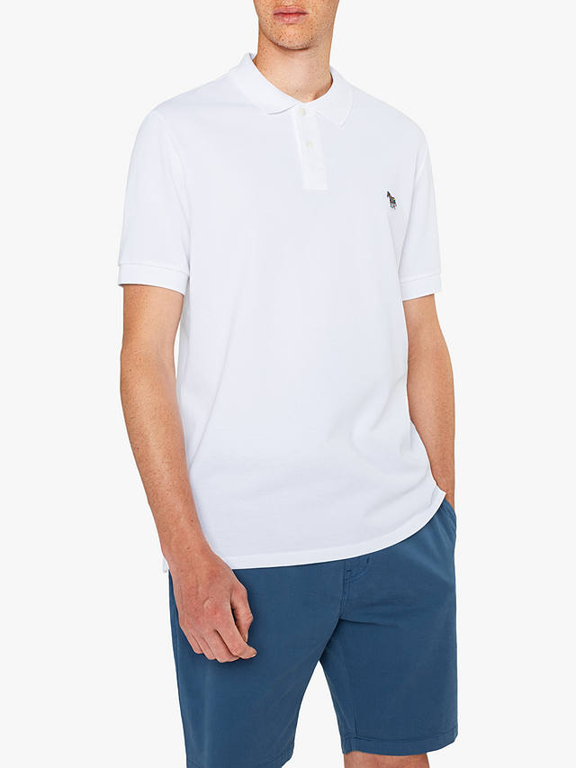 Paul Smith Zebra Applique Organic Cotton Polo Shirt, Whites