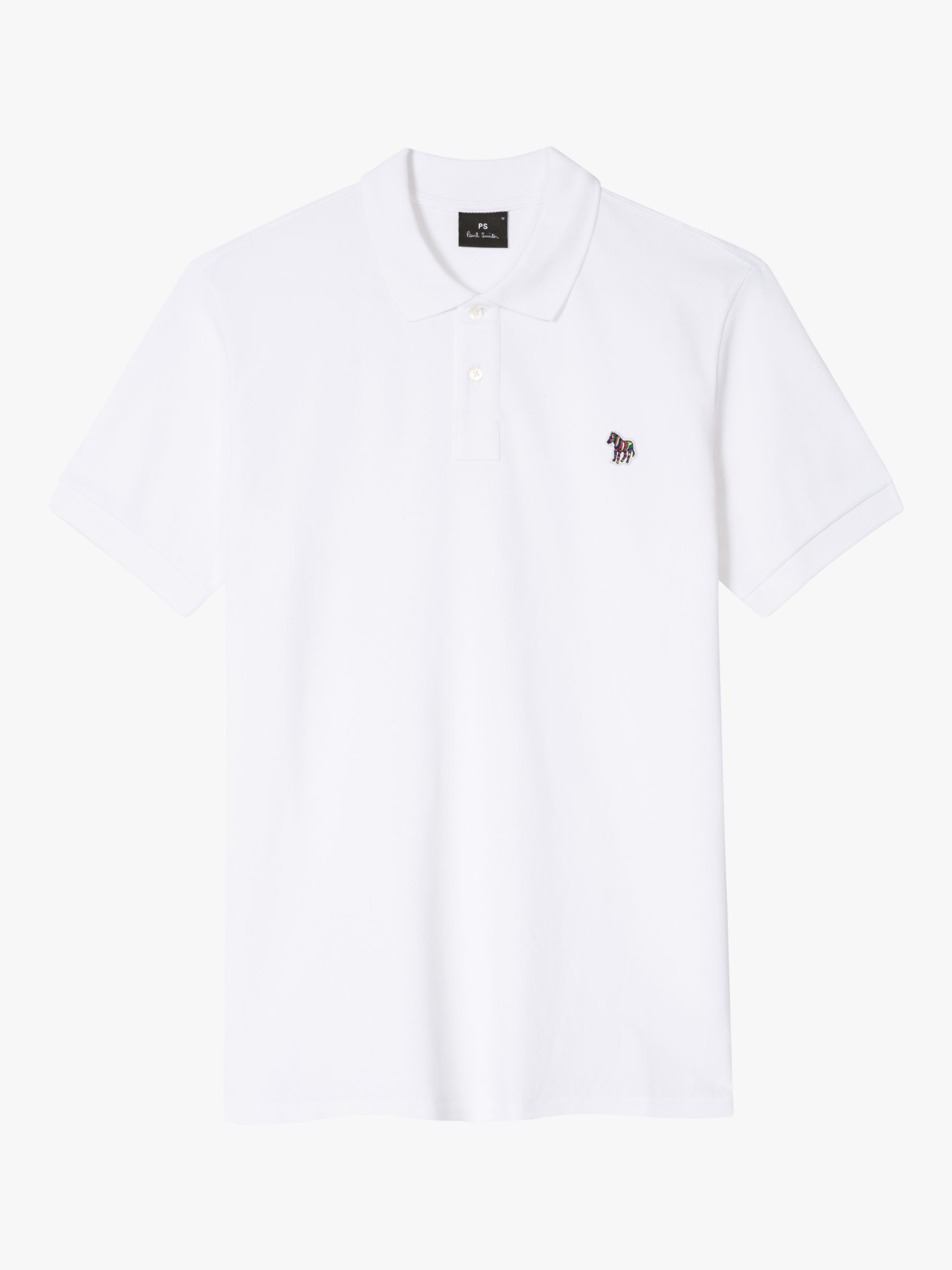 Paul Smith Zebra Applique Organic Cotton Polo Shirt, Whites, S