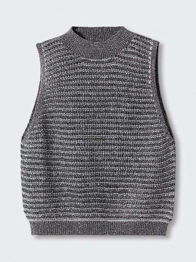 Buy Mango Cota Lurex Knitted Top, Silver Online at johnlewis.com