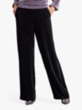 Pure Collection Silk Blend Velvet Palazzo Trousers, Black