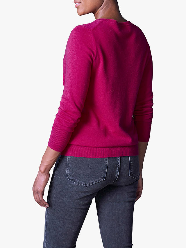 Pure Collection Cashmere Crew Neck Jumper, Pink