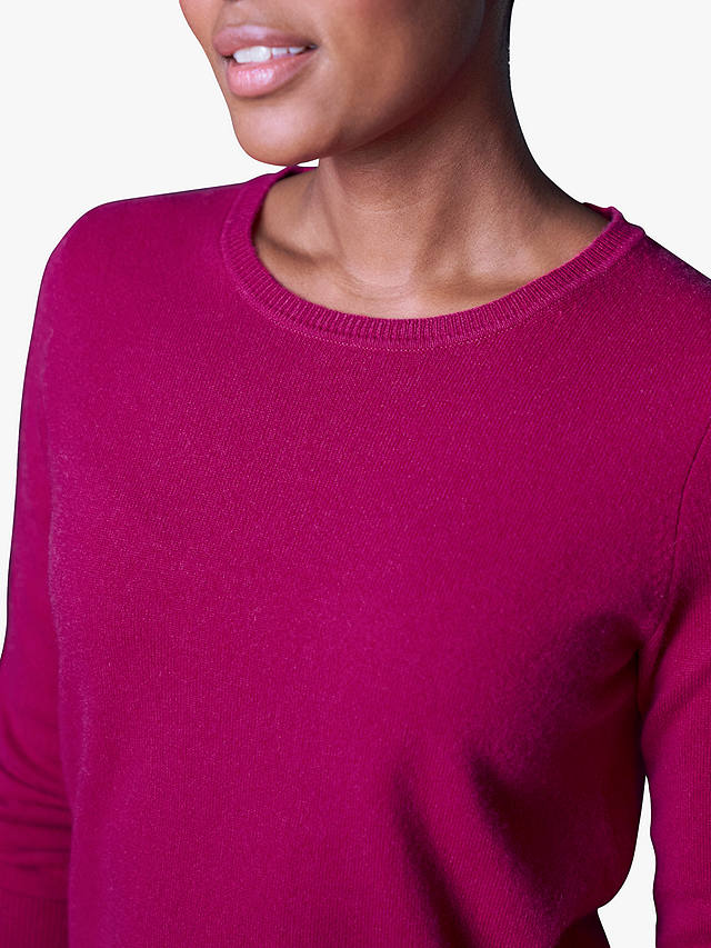 Pure Collection Cashmere Crew Neck Jumper, Pink