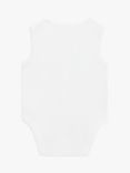 John Lewis Baby GOTS Organic Sleeveless Adaptive Bodysuit, White