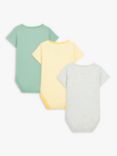 John Lewis Baby GOTS Organic Cotton Adaptive Bodysuit, Pack of 3, Multi