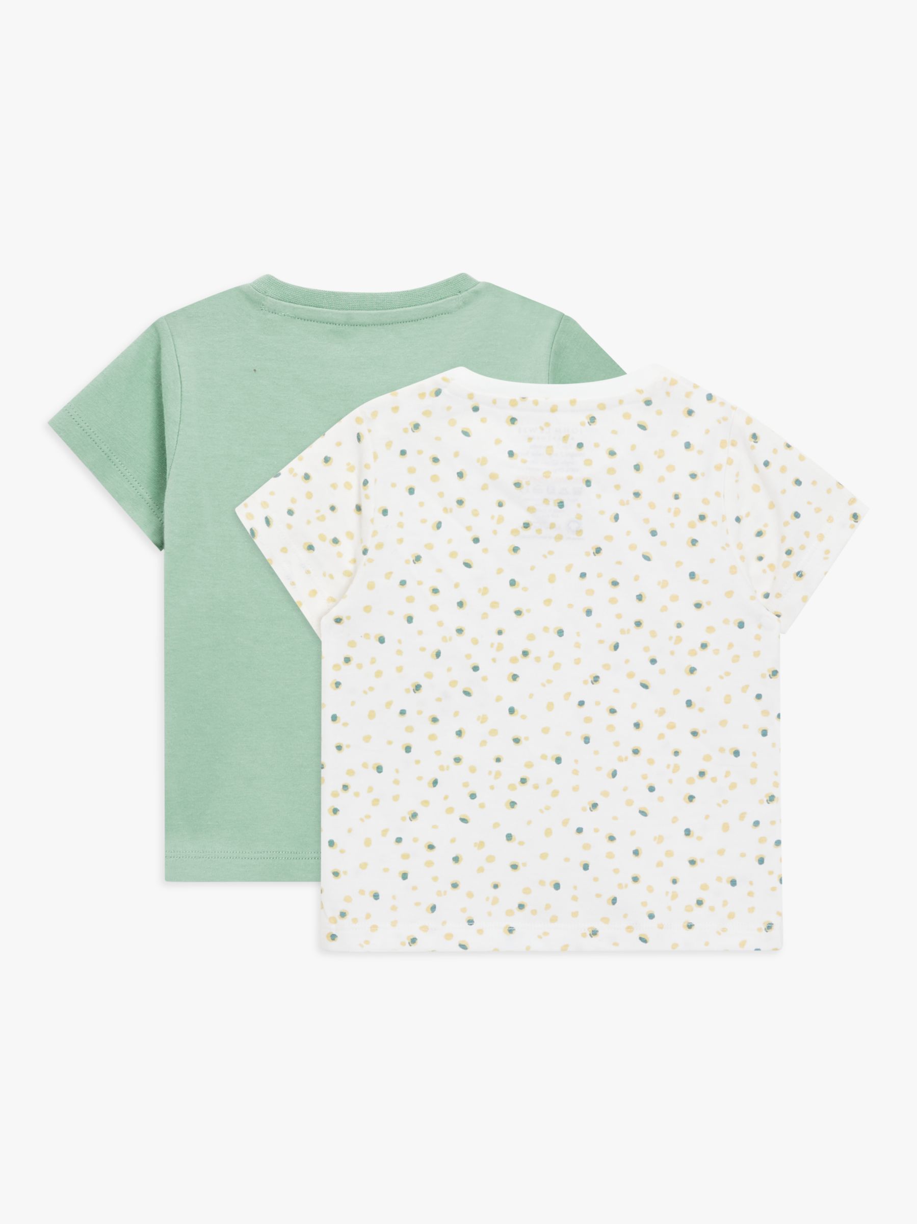 Buy John Lewis Baby GOTS Organic Adaptive T-Shirt, Pack of 2, Green, Multi Online at johnlewis.com