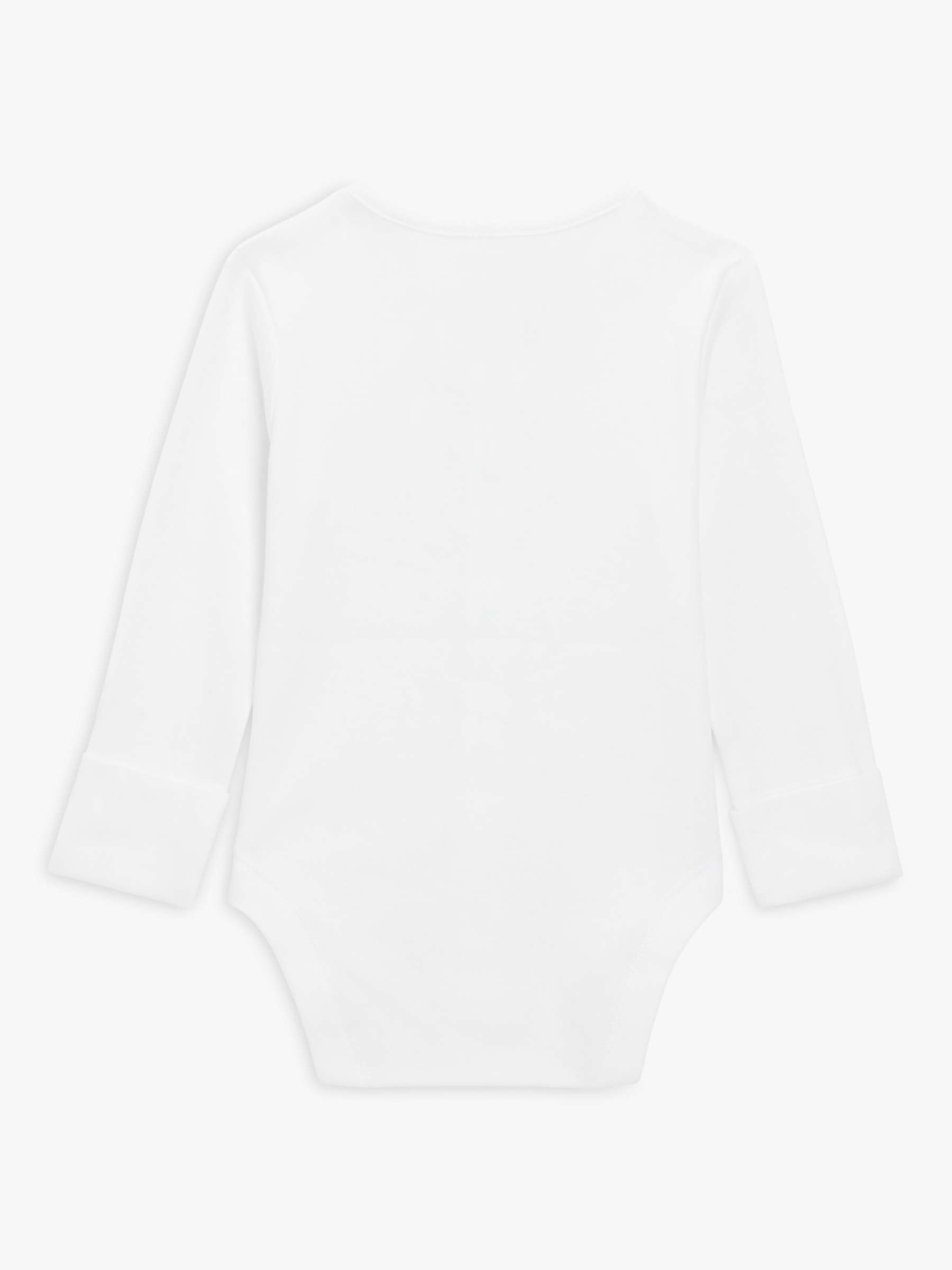 Buy John Lewis Baby GOTS Organic Long Sleeve Adaptive Bodysuit, White Online at johnlewis.com