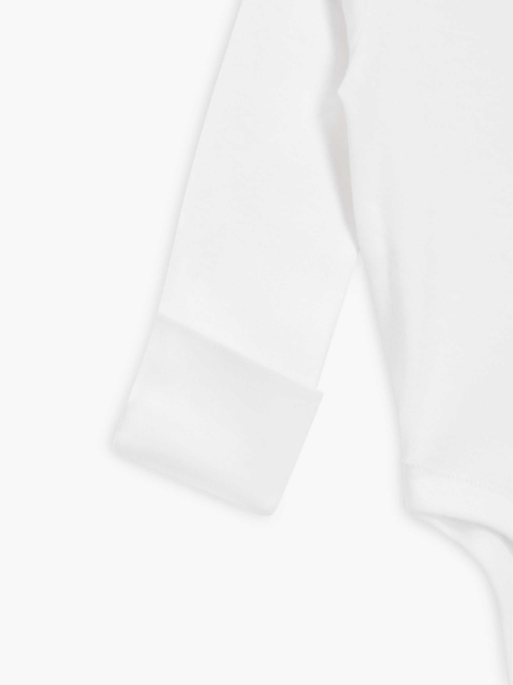 John Lewis Baby GOTS Organic Long Sleeve Adaptive Bodysuit, White, 0-3 months