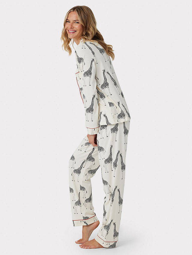 Chelsea Peers Organic Cotton Giraffe Pyjamas, Cream