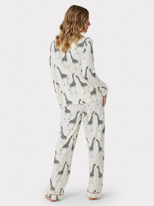 Chelsea Peers Organic Cotton Giraffe Pyjamas, Cream