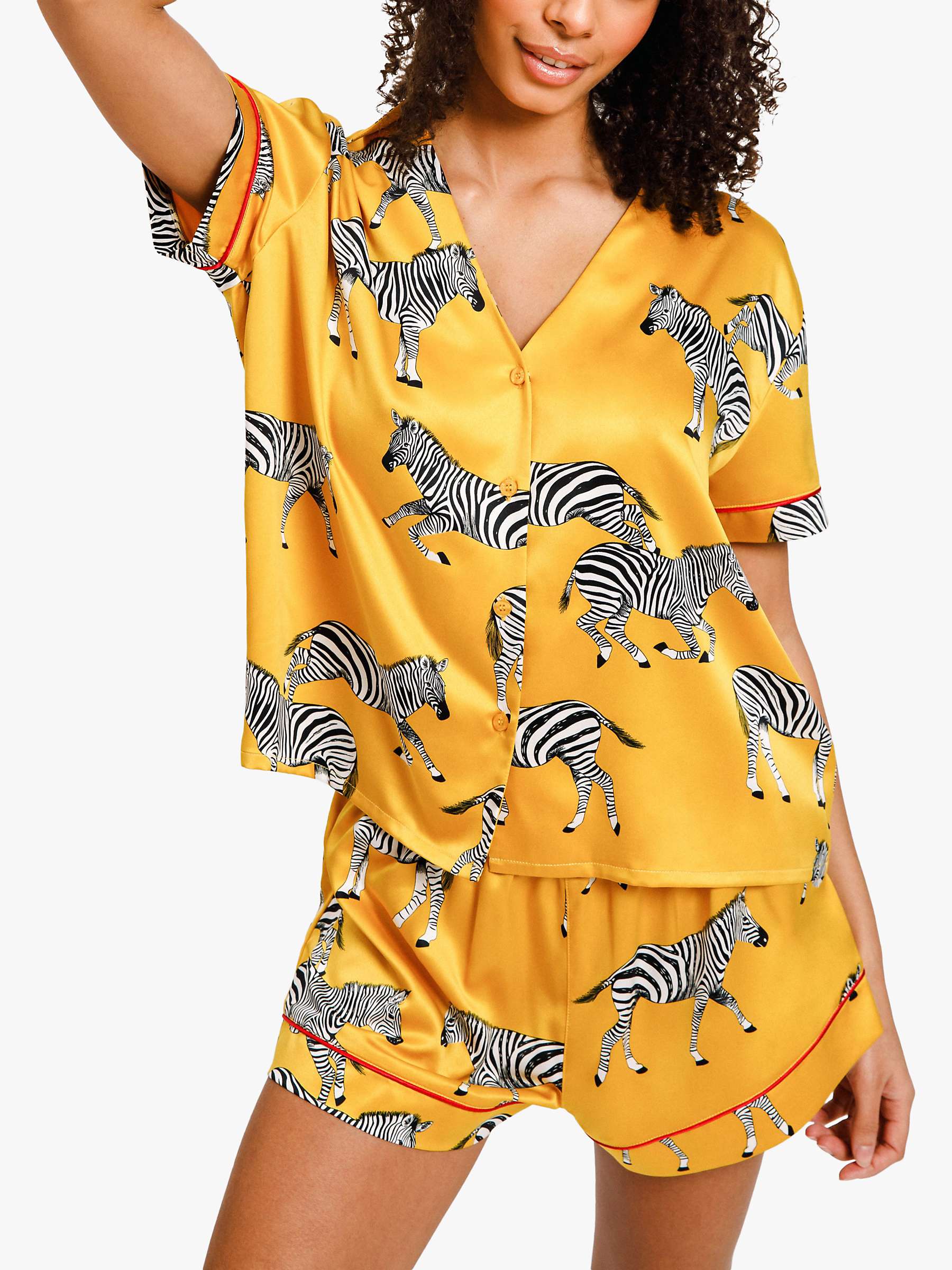 Buy Chelsea Peers Zebra Print Satin Short Pyjama Set Online at johnlewis.com