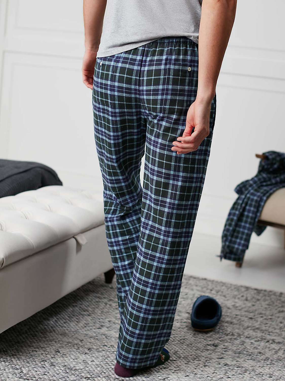 Buy British Boxers Tartan Brushed Cotton Pyjama Trousers Online at johnlewis.com
