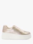 Dune Episode Textured Flatform Trainers, Gold-leather