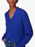 Whistles Cropped Cable Cardigan, Blue