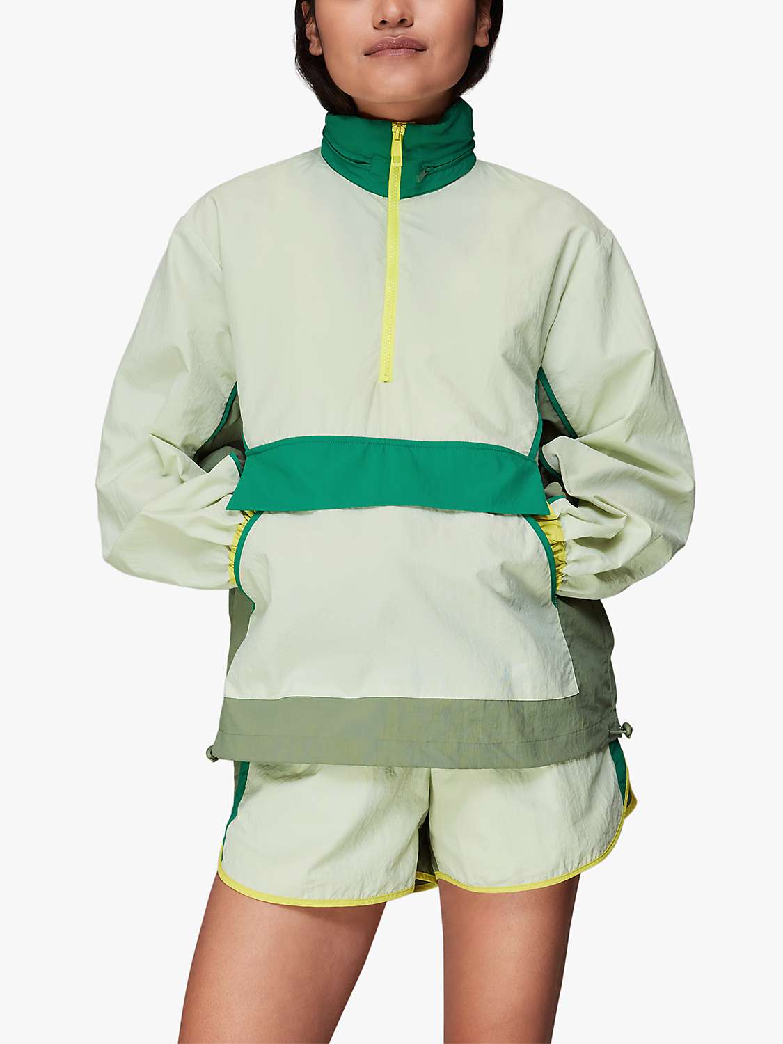 Buy Whistles Colour Block Anorak Sports Top, Green/Multi Online at johnlewis.com