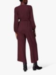 Whistles Lottie Spot Print Jumpsuit, Burgundy/Multi