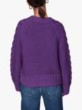 Whistles Cable Knit Jumper, Purple