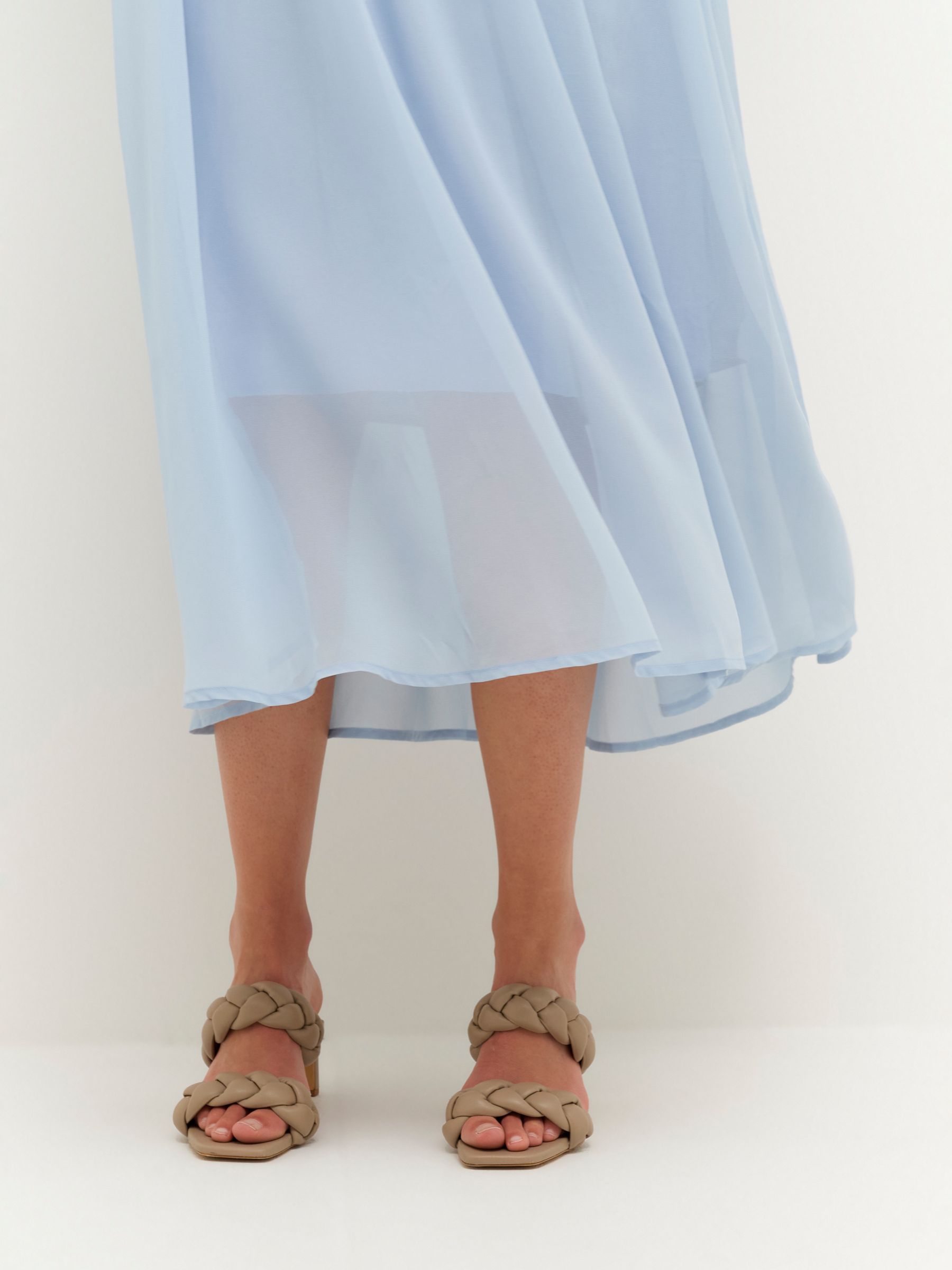 KAFFE Abina Maxi A-Line Lace Dress, Celestial Blue at John Lewis & Partners