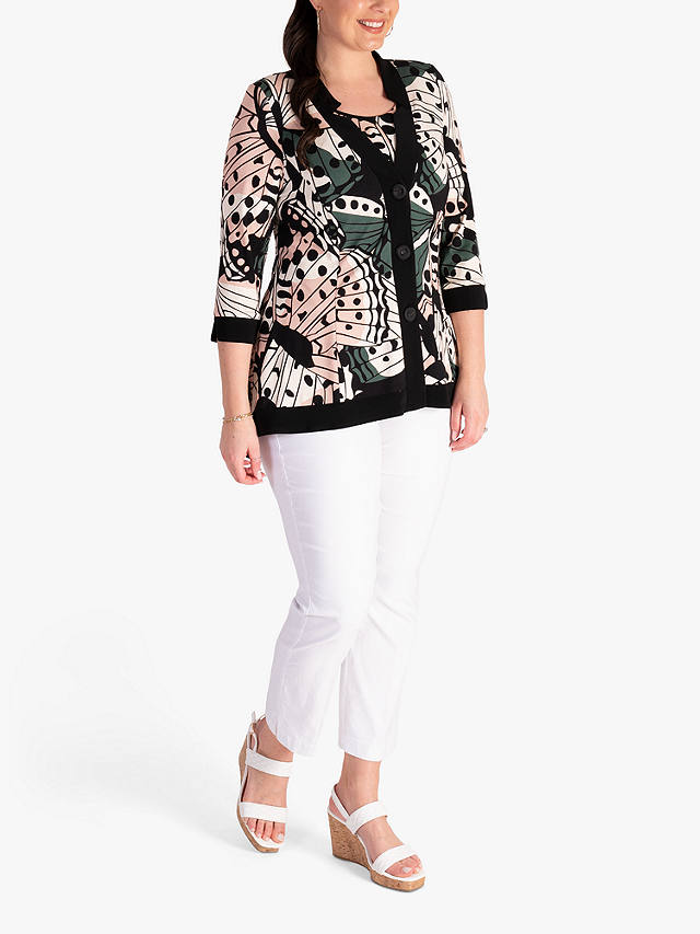 chesca Butterfly Print Jacket, Blush/Ivory