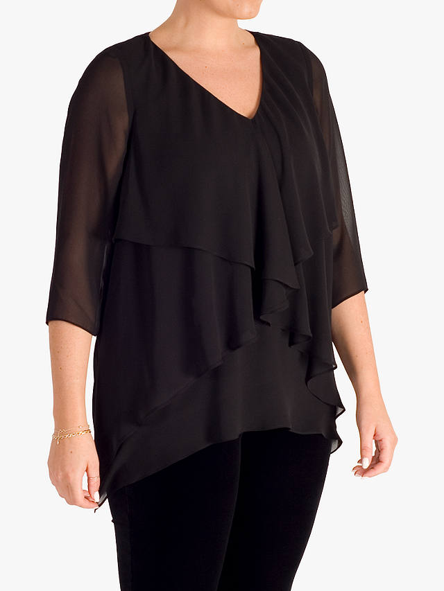 chesca Curve Double Layer Top, Black