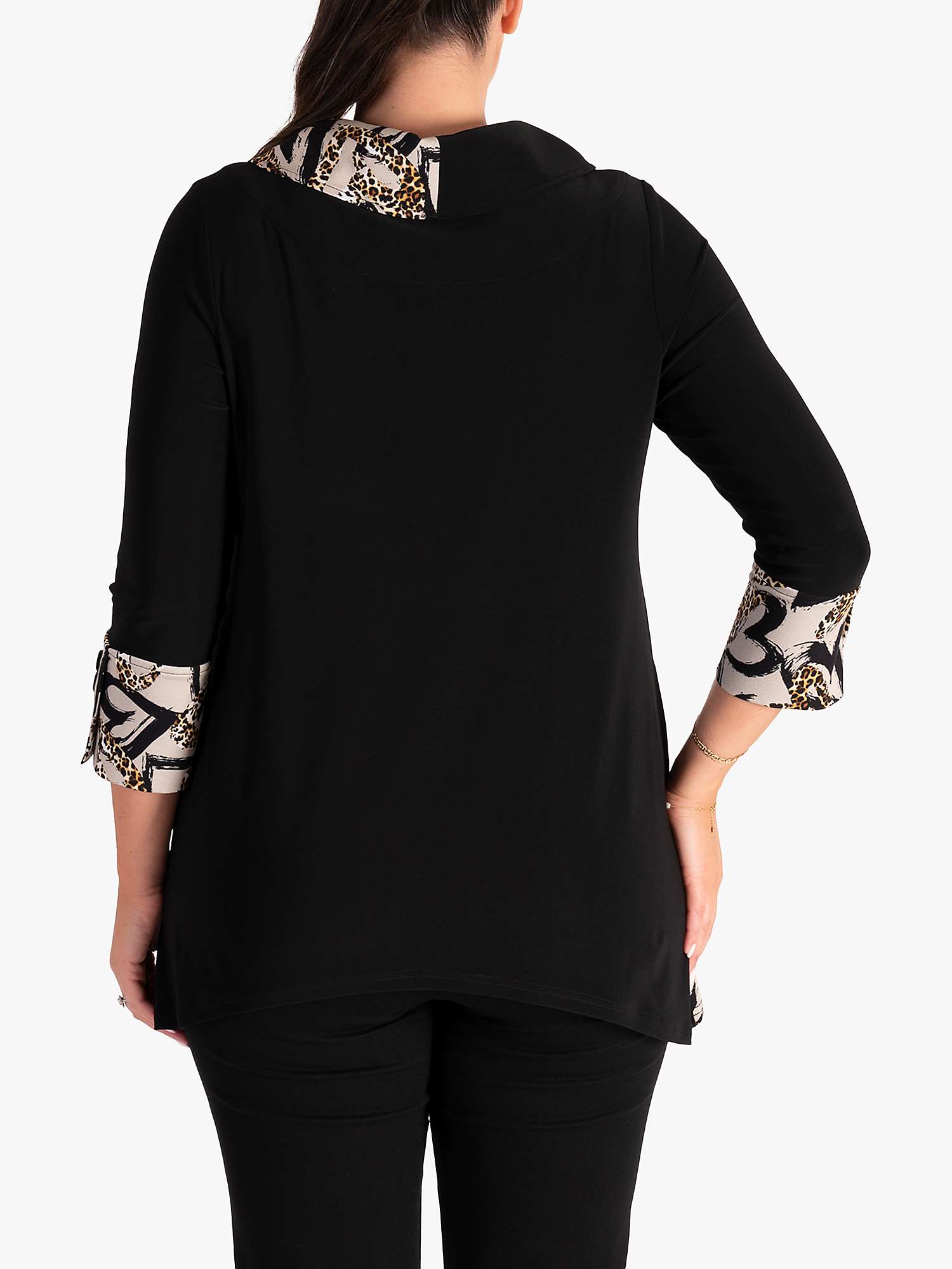 Buy chesca Heart Print Colour Block Top, Black/Stone Online at johnlewis.com