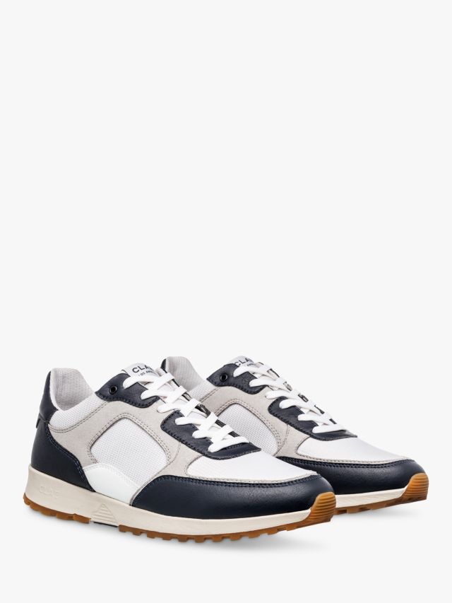 CLAE Joshua Vegan Lace Up Trainers, Navy, 8