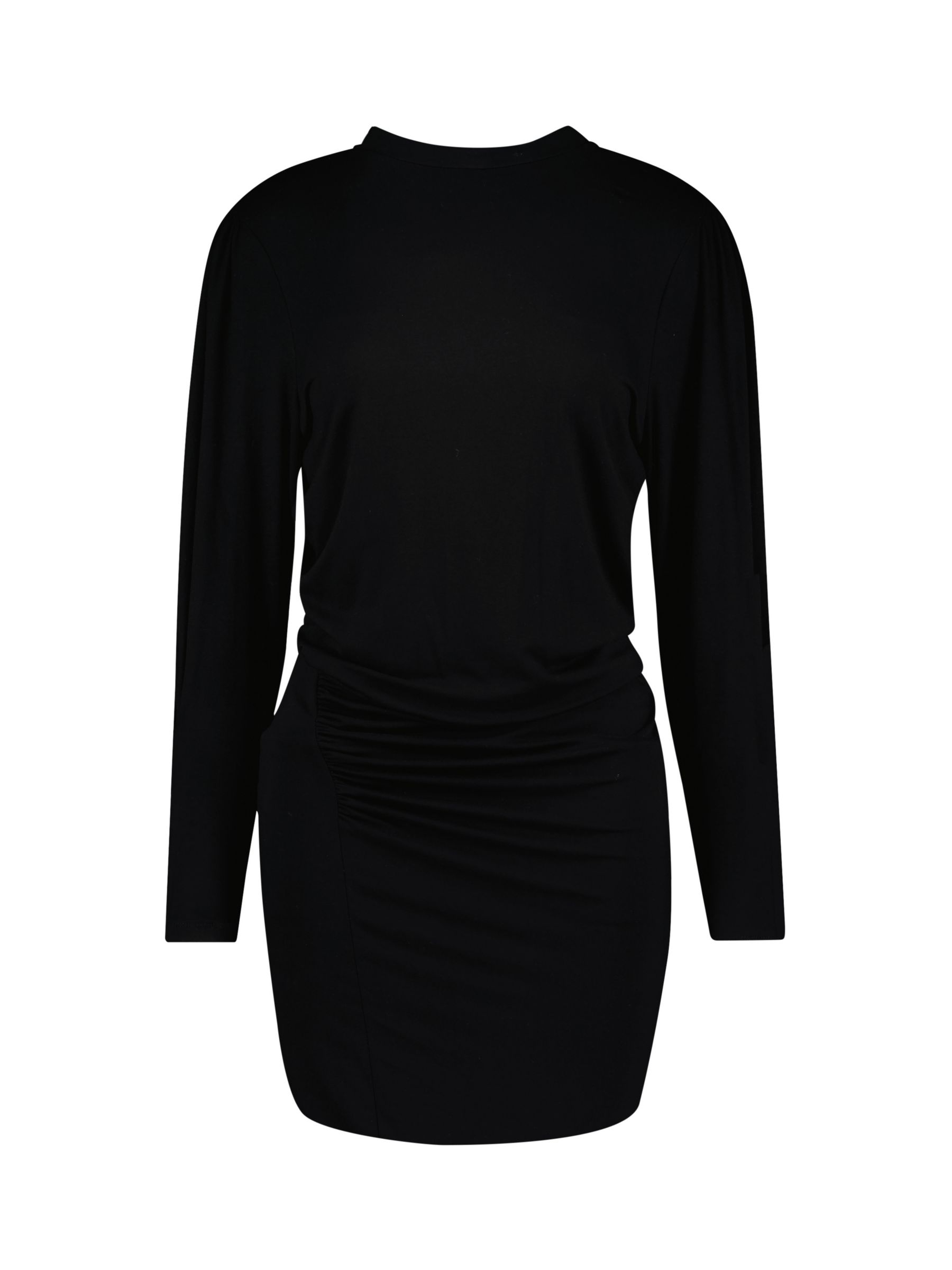Baukjen Alisa Shoulder Pads Ruched Mini Dress, Caviar Black, 6