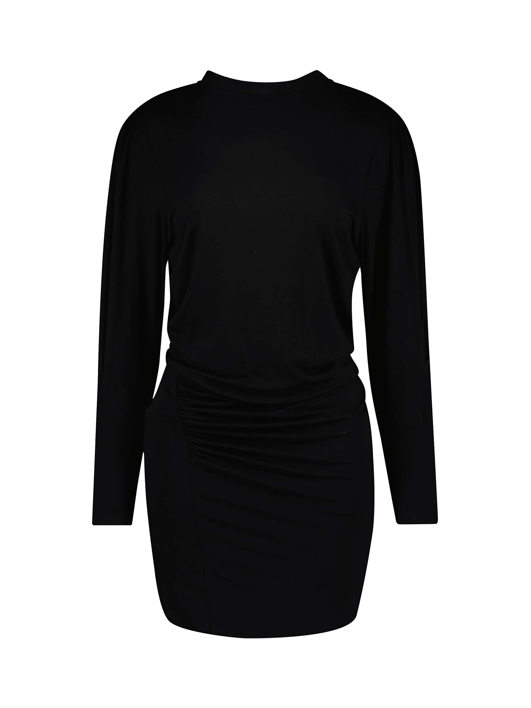 Buy Baukjen Alisa Shoulder Pads Ruched Mini Dress, Caviar Black Online at johnlewis.com